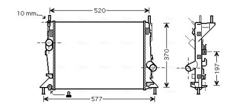 Радиатор охлаждения двигателя Ford Focus (04-12), C-Max (07-10) 1.4-1.6 AVA COOLING FD2368 (фото 1)