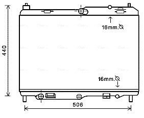 Радіатор охолодження двигуна Ford Fiesta 1,4i AT 08> AVA AVA COOLING FD2441