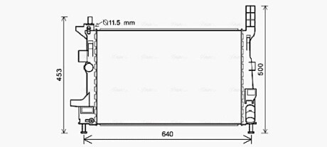 Радіатор охолодження двигуна Ford Focus (11-20), C-Max (10-19) 1.5-1.6 TDCi AVA AVA COOLING FD2578