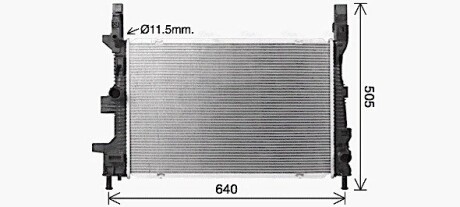 Радиатор охлаждения двигателя Ford Focus (14-20), Transit Connect (15-), C-Max (AVA COOLING FD2665 (фото 1)