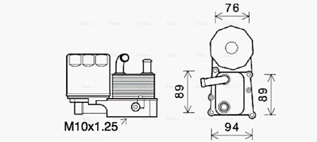 Радиатор масляный FORD TRANSIT CONNECT (TC7) (02-) 1.8 TDCi (в сборе) (выр-во AVA) AVA COOLING FD3686H