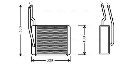 Радіатор обігрівача FD FOCUS/TRANSIT LHD 98- (AVA) AVA COOLING FD6272