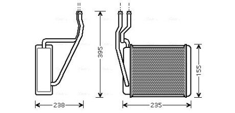 Радіатор обігрівача салону Ford Fiesta Fusion 1,25-1,6i 1,4-1,6TDCI 02>08, MAZDA 2 1,3-1,5i 03> AVA AVA COOLING FD6329