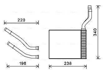 Радіатор обігрівача салону Ford Mondeo IV Galaxy S-max AC+ AVA AVA COOLING FD6464 (фото 1)