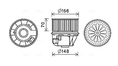 Вентилятор опалювача AVA COOLING FD8613 (фото 1)