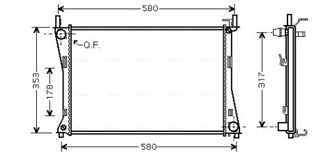 Радіатор охолодження двигуна FIESTA5/FUSION 14/6 MT 02 (Ava) AVA COOLING FDA2325 (фото 1)