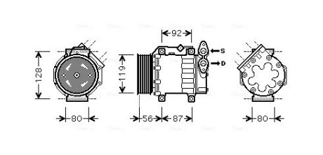 Компресор кондиціонера FOCUS2/C-MAX/S40/V50 (AVA) AVA COOLING FDAK431