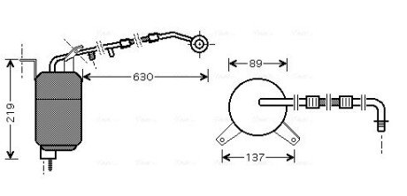 Осушувач кондиціонера Ford Mondeo III 00>07 AVA AVA COOLING FDD111