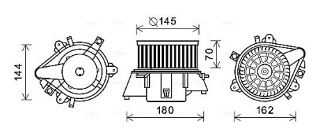 Вентилятор відпівача FIAT DOBLO (AVA) AVA COOLING FT8437