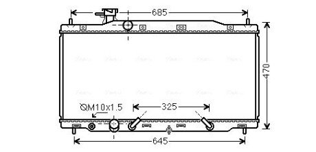 Радіатор охолодження двигуна Honda CR-V (07-12) 2,4i AT AVA AVA COOLING HD2269