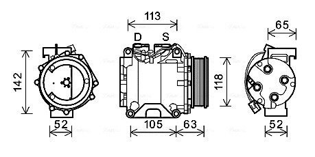 Компресор кондиціонера HONDA ACCORD 2003-(AVA) AVA COOLING HDAK238