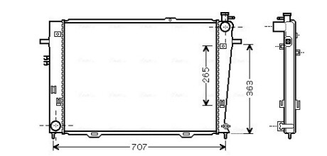 Радиатор охлаждения двигателя Hyundai Tucson (05-10) 2,0d 2,0i 2,7i 4AT/MT (HY21 AVA COOLING HY2126