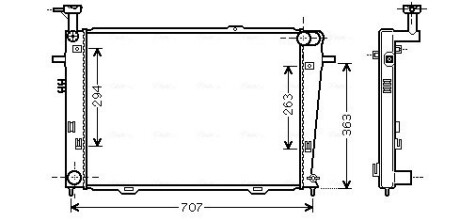 Радіатор охолодження TUCSON/SPORT.2 20i MT 04-(AVA) AVA COOLING HY2210 (фото 1)