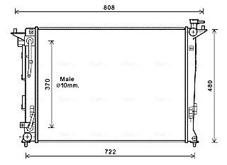 Радіатор охолодження HYUNDAI ix35/ KIA SPORTAGE AT (AVA) AVA COOLING HY2283