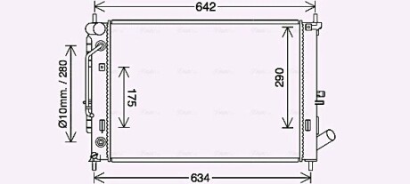 Радиатор охлаждения двигателя Elantra VI 1.6 i Aut. * 11/13- (Ava) AVA COOLING HY2465