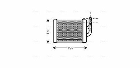 Радіатор обігрівача салону Hyundai H-100, Porter 2.5D (94-) AVA AVA COOLING HY6158