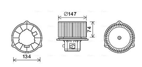 Вентилятор обігрівача салону Hyundai Santa Fe 2.0i 2.4i 2.7i (00-) AVA AVA COOLING HY8354