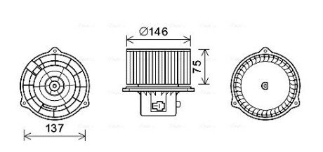 Вентилятор обігрівача салону Hyundai Matrix (01-) AVA AVA COOLING HY8403