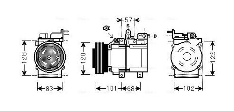 Компресор кондиціонера HYUNDAI SANTA FE 00-(AVA) AVA COOLING HYAK123