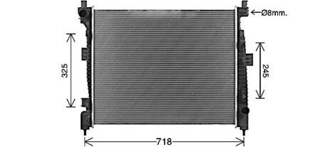 Радіатор охолодження двигуна Jeep Grand Cherokee (10-) 3,0d 3,6i AVA AVA COOLING JE2088