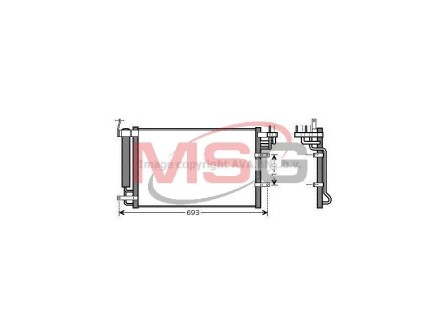 Конденсор кондиціонера CERATO ALL MT/AT 04- (AVA) AVA COOLING KA5093D