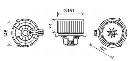 Вентилятор отопителя салона Kia Sportage (10-), Hyundai iX35 (10-) Doowon type AVA COOLING KA8258