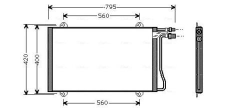 Конденсор кондиционера MB SPRINT W901 MT/AT 95- (Ava) AVA COOLING MS5219