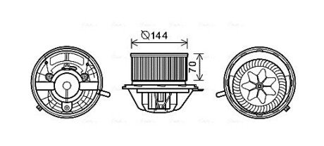 Вентилятор обігрівача салону MB A-class 169 04>12, B-class 245 05>11 AC+ AVA AVA COOLING MS8607 (фото 1)