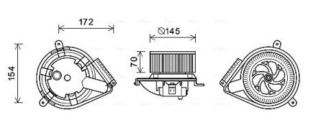 Вентилятор обігрівача салону MB Vito V638 AC- AVA AVA COOLING MS8626