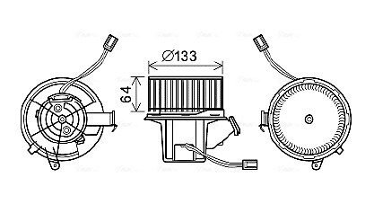 Вентилятор обігрівача салону MB C204 E212 AVA AVA COOLING MS8628