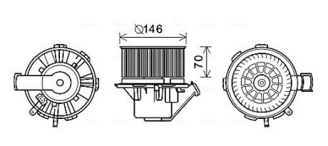 Вентилятор опалювача AVA COOLING MS8647