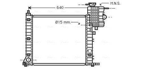 Радіатор охолодження двигуна MB Vito V638 2,3d 2,2d MT AVA AVA COOLING MSA2264