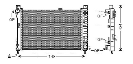 Радиатор охлаждения двигателя W203(C) MT/AT +/-AC 00-02 (Ava) AVA COOLING MSA2286