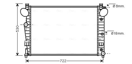 Радіатор охолодження MERCEDES S-CLASS W220 (98-) (AVA) AVA COOLING MSA2308