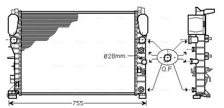 Радиатор охлаждения двигателя AVA COOLING MSA2341