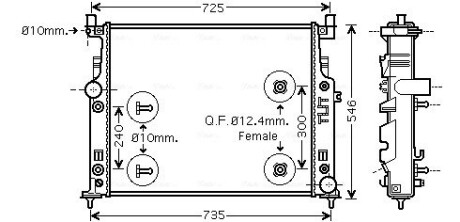 Радиатор охлаждения MB W164/251 ML/GL/R AT 05(выр-во AVA) AVA COOLING MSA2436