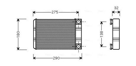 Радіатор обігрівача MERCEDES C-CLASS W 203 (00-) (AVA) AVA COOLING MSA6312