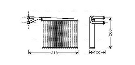 Радиатор печки AVA COOLING MSA6372