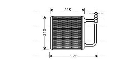 Радіатор обігрівача салону MB E211 02>08 AVA AVA COOLING MSA6451 (фото 1)