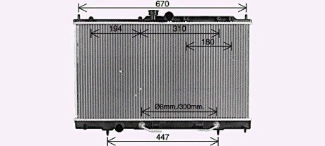 Радиатор охлаждения двигателя Mitsubishi Lancer 1,6i 2,0i 03>07 AT AC+/- AVA AVA COOLING MT2214