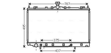 Радіатор охолодження двигуна Mitsubishi Grandis 2,4i AT 04>10 AVA AVA COOLING MT2217