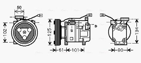 Компрессор кондиционера MAZDA 3 (2004-) (выр-во AVA) AVA COOLING MZAK207