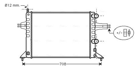 Радиатор охлаждения двигателя ASTRA G 1.2 MT-AC 98-04 (Ava) AVA COOLING OL2257