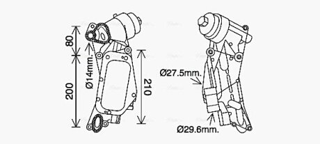 Радіатор масляний OPEL Zafira 1.8 05- в сборі (AVA) AVA COOLING OL3684H