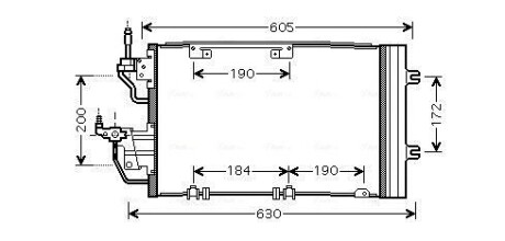 Конденсатор кондиционера OPEL ASTRA (2004) (выр-во AVA) AVA COOLING OL5454D