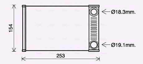 Радіатор обігрівача салону Chevrolet Aveo Sonic T300 2011>, Tracker 2013> AVA AVA COOLING OL6656