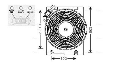 Вентилятор радіатора OPEL ASTRA G (98-) (AVA) AVA COOLING OL7508