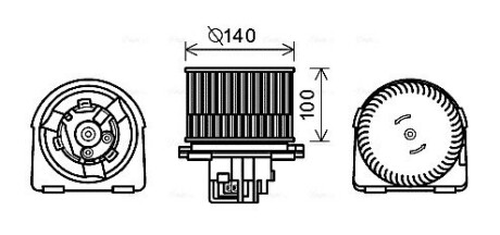 Вентилятор отопителя салона Opel Vectra (95-03) AVA AVA COOLING OL8617