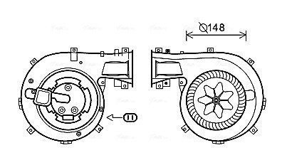 Вентилятор обігрівача салону Opel Vectra C 02> climat AVA AVA COOLING OL8618