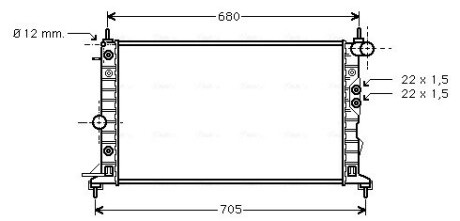 Радиатор охлаждения двигателя Opel Vectra B (96-02) AT AVA AVA COOLING OLA2220